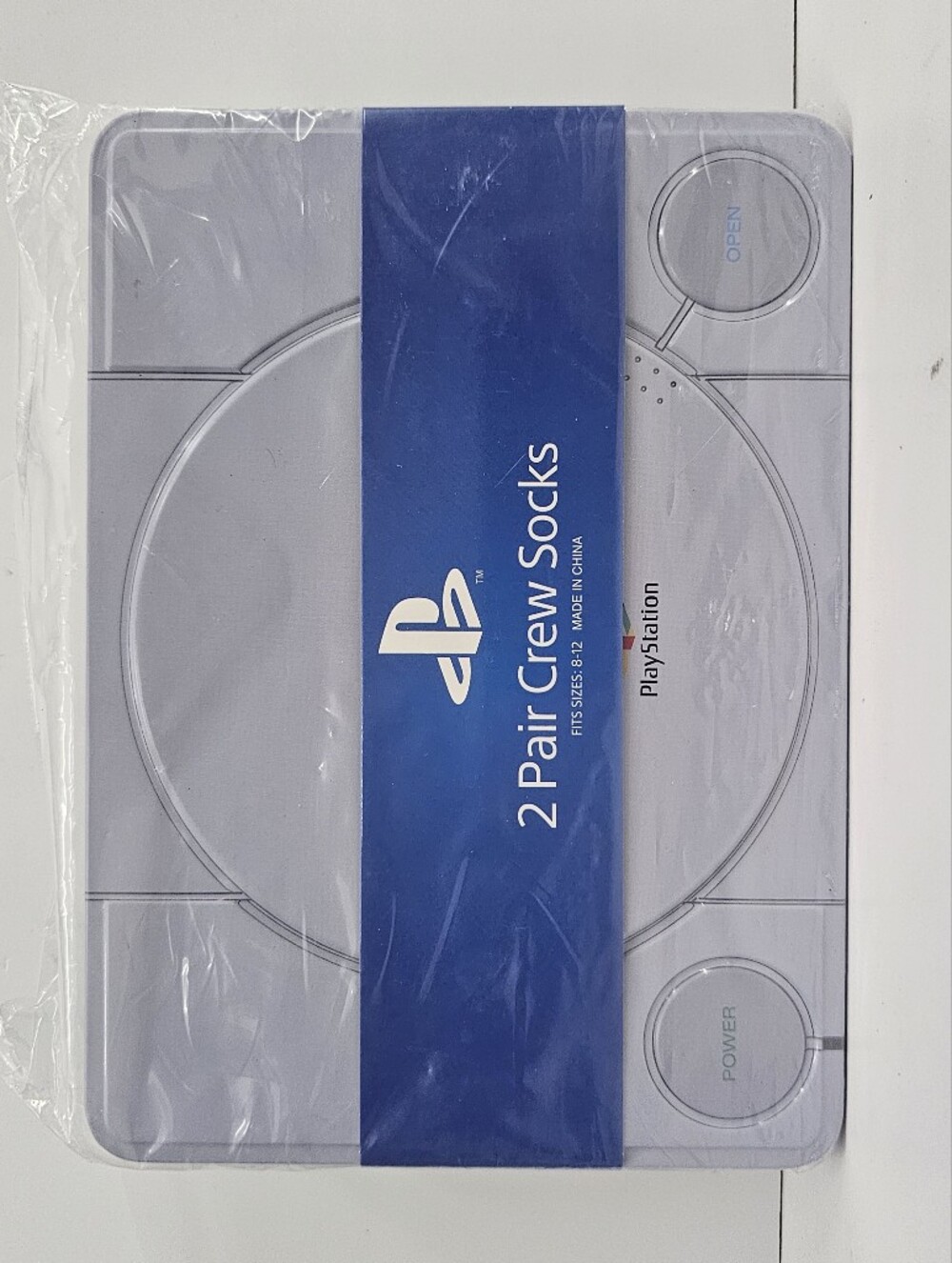 PlayStation Classic 2-Pair Crew Socks w/ Metal PSone Console Tin - Collectible